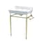Whitehaus Console W/ Integrated Rctnglr Bowl W/ Sgl Hole Drill, Brass Leg Support WHV024-L33-1H-B - alternate 1